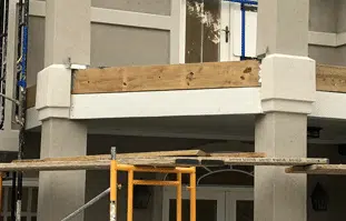 Room ceiling with natural wood beam detail Room ceiling with natural wood beam detail