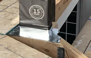 Room ceiling with natural wood beam detail Room ceiling with natural wood beam detail