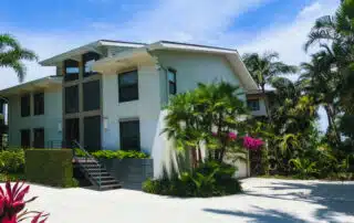 Naples, USA - May 8, 2018: Beautiful house at the beach of Naples, Florida USA