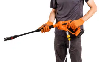 High pressure water washer gun close up