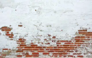 Old Vinyage Red Brick Wall With Sprinkled White Plaster Texture